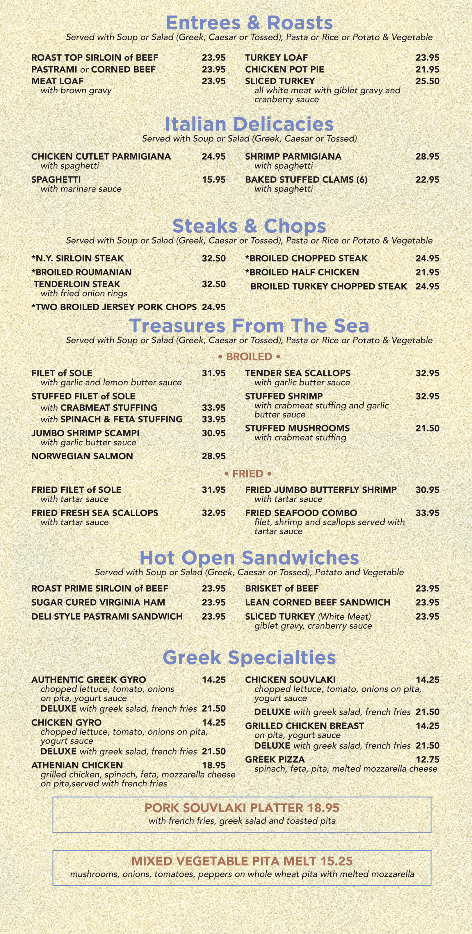 Menu - Order Online - Premier Diner - Commack Diner